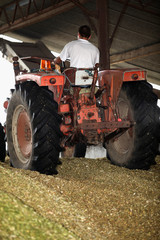 Obraz premium Farmer on his tractor