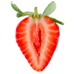 Half of strawberry i