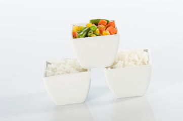 Rice and sautéed vegetables