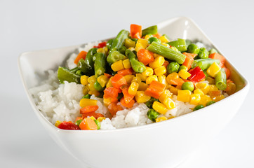 Rice and sautéed vegetables
