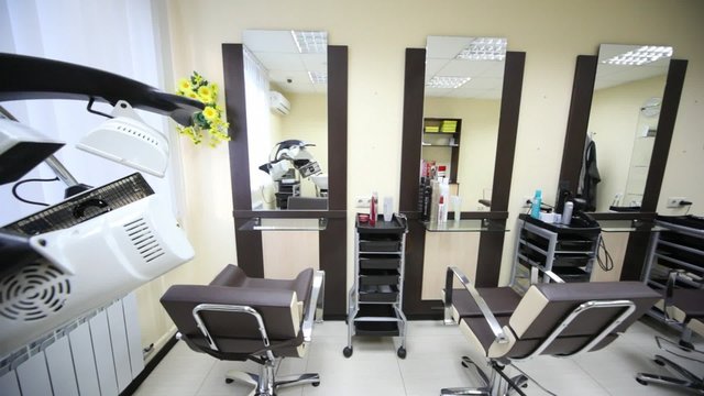 In salon hairdressing salon there are workplaces
