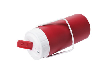 Red Plastic Flask
