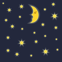 Lune et étoiles