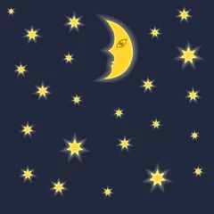 Türaufkleber Mond und Sterne © agrino