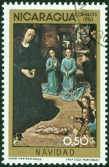 Stamp printed in NICARAGUA shows a painting