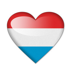 Fototapeta premium Luxembourg flag in heart shape isolated on white background
