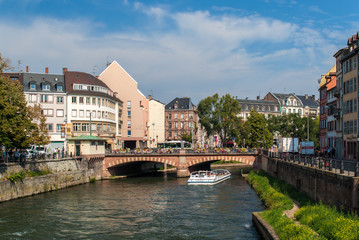Canal in Strasbourg sity center, France
