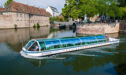 Excursion river bus in Strasbourg, France