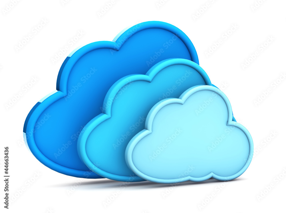 Poster 3d cloud computing icon on a white background