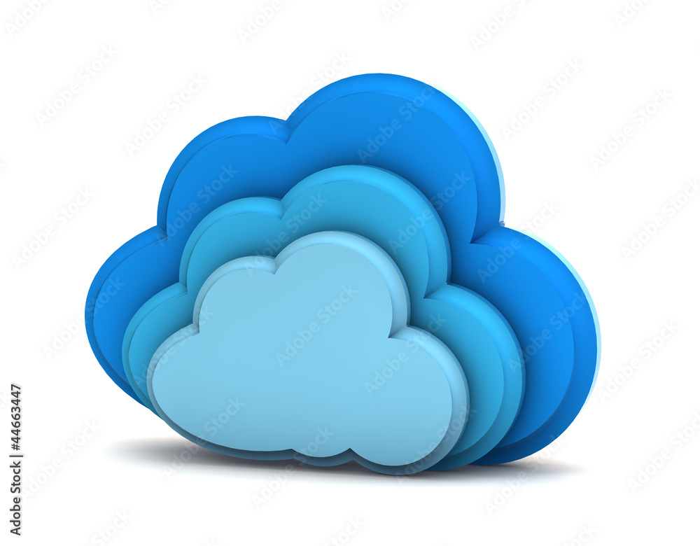 Poster 3d cloud computing icon on a white background