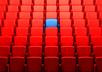Obraz premium auditorium with one reserved seat