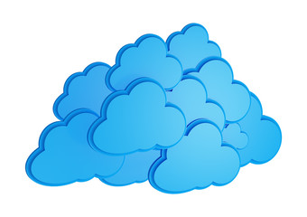 3d cloud computing icon isolated on a white background