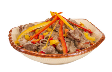 Asian style noodle with pork , spicy and yummy delicious