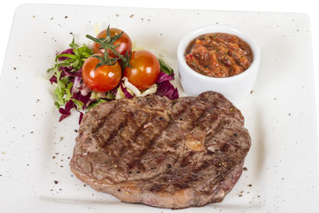Grilled Beef Steak Isolated On a White Background