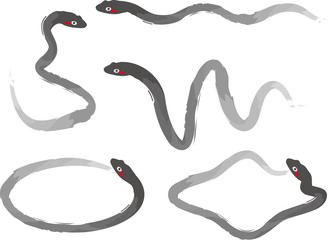 正月素材　へび