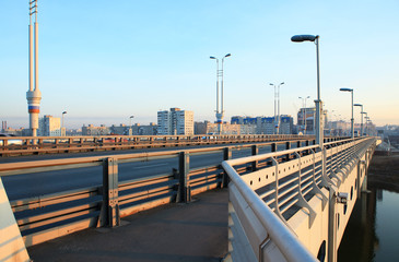 Naklejka premium Bridge named after the sixtieth anniversary of the Victory.