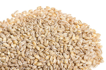 Pile of Pearl Barley isolated on white