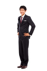 Obraz na płótnie Canvas Young Asian business man isolated on white background.