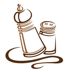 Salz, Pfeffer, Salzstreuer, Pfefferstreuer, vector