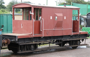 Fototapeta na wymiar A Traditional Railway Guards Van on a Freight Train.