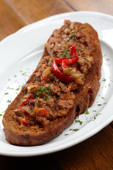 toast with roasted vegetables