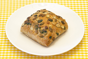 fresh bread with pumpkin seeds