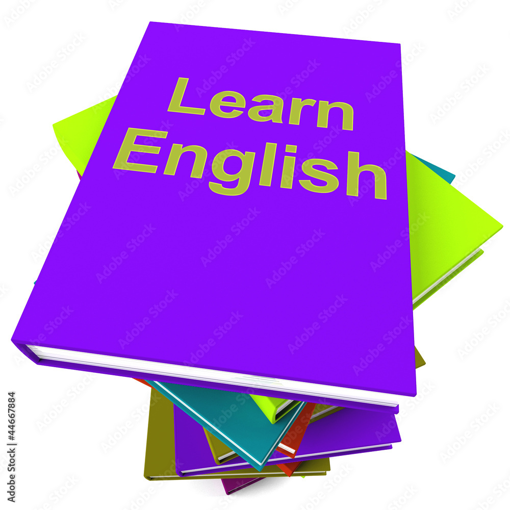 Poster learn english book for studying a language