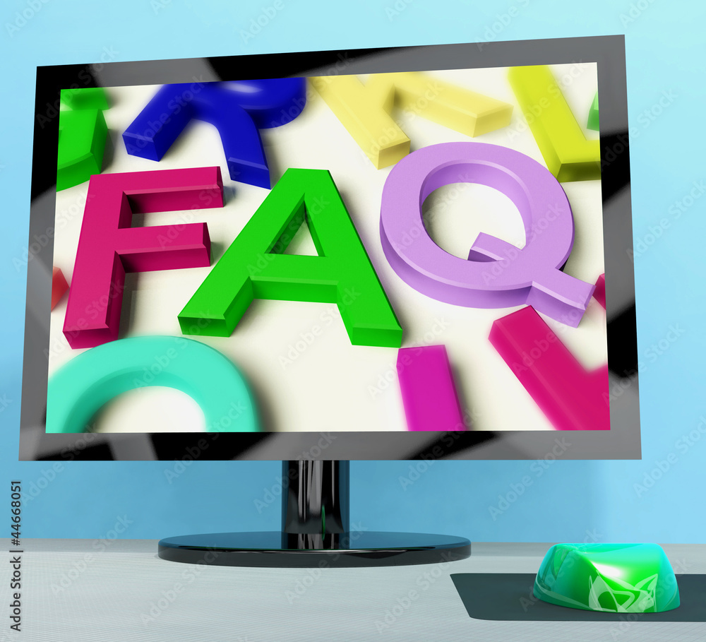 Poster faq on computer screen showing online help