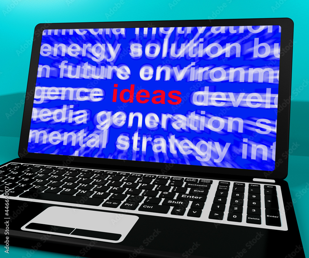 Poster ideas word on computer screen showing creativity