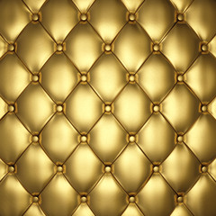 Golden leather upholstery , 3d illustration