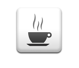 Boton cuadrado blanco taza de cafe