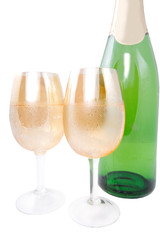 champagne glasses isolated