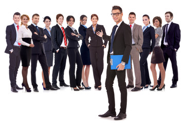 man welcoming you to his business team