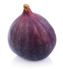 Single fig fruit isolated on white