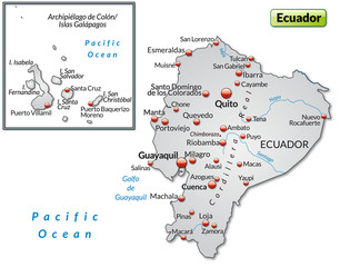 Inselkarte von Ecuador mit Galapagos Inseln