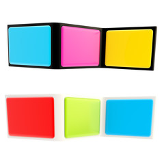 Copyspace banner template as bent stand isolated