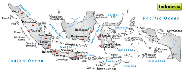 Übersichtskarte von Indonesien