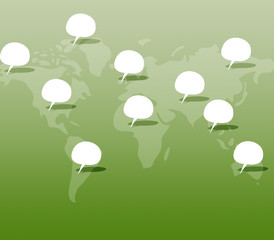 Comment button on world map background