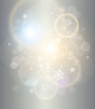 Abstract Christmas background silver with white snowflakes
