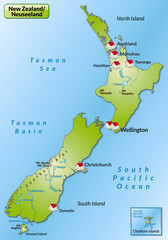 Obraz premium Internetkarte von Neuseeland