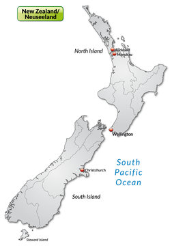 Grenzkarte von Neuseeland