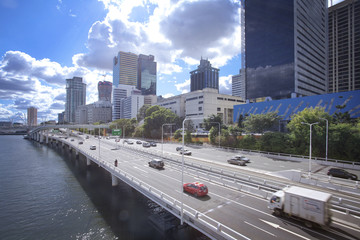 Australia, Brisbane city, highway - obrazy, fototapety, plakaty