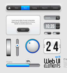 Web UI Elements Design Gray Blue: Part 2