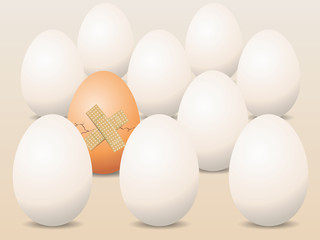 Broken Egg Concept Vector