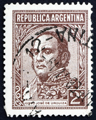 Postage stamp Argentina 1935 Justo Jose de Urquiza, President