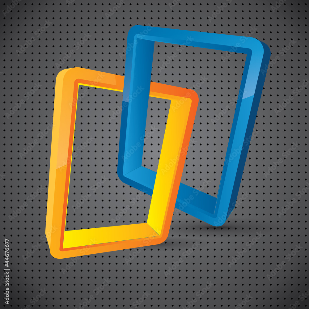 Poster logo style vector composition with linked elements