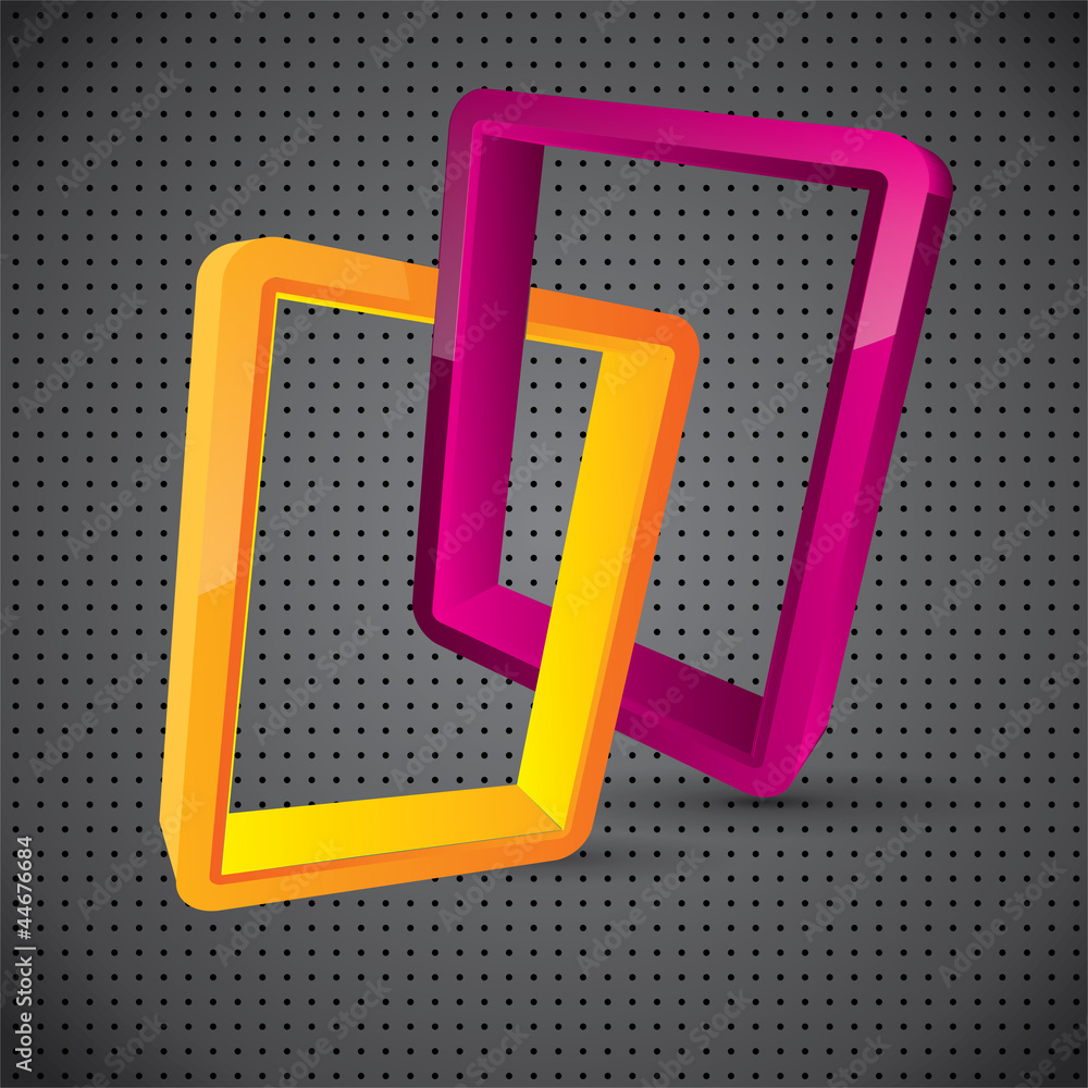 Poster abstract logo style vector composition with linked elements
