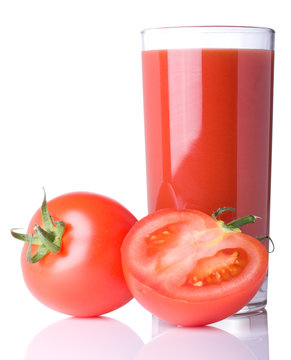 tomato juice in glass