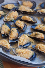 Mussels au gratin