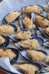 Mussels au gratin